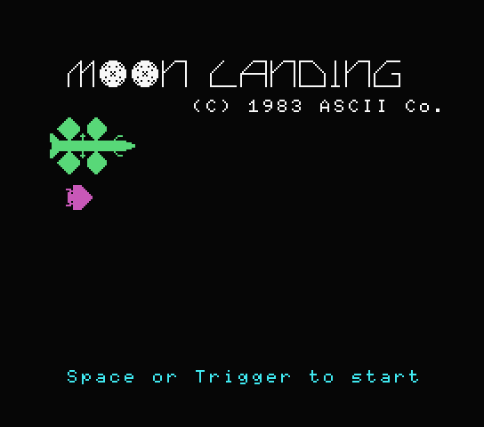 Moon Landing title screen for MSX